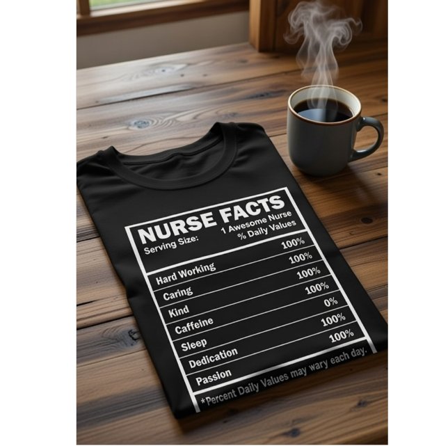 Camiseta Nurse Facts Nutrition Label Funny Nurse Gift (Criador carregado)