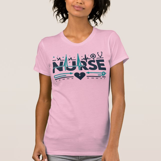 Camiseta Nurse Heartbeat Medical Healthcare Hero Art (Frente)