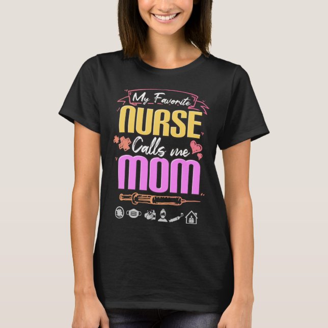 Camiseta Nurse Moms Plus Size Graphic  My Favorite Nurse (Frente)
