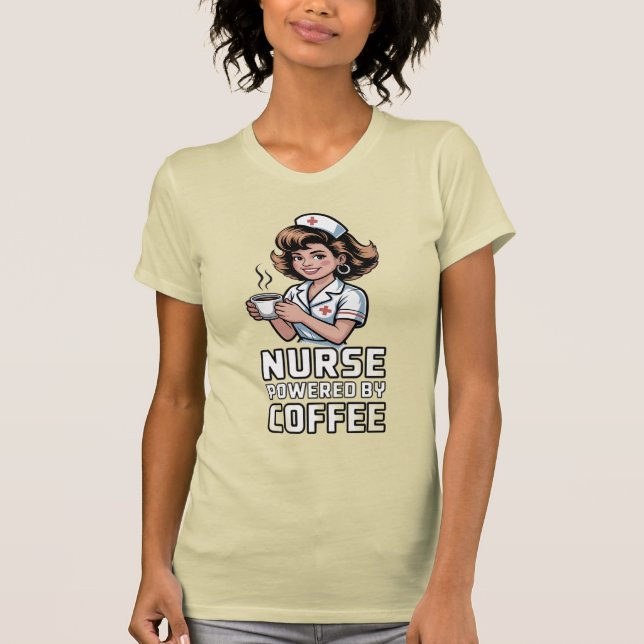 Camiseta Nurse Powered by Coffee T-shirt (Frente)