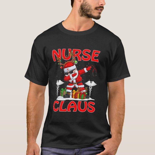 Camiseta Nurse Santa Claus Christmas Matching Costume  (Frente)