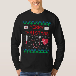 Camiseta NURSE UGLY SWEATER Feliz Natal
