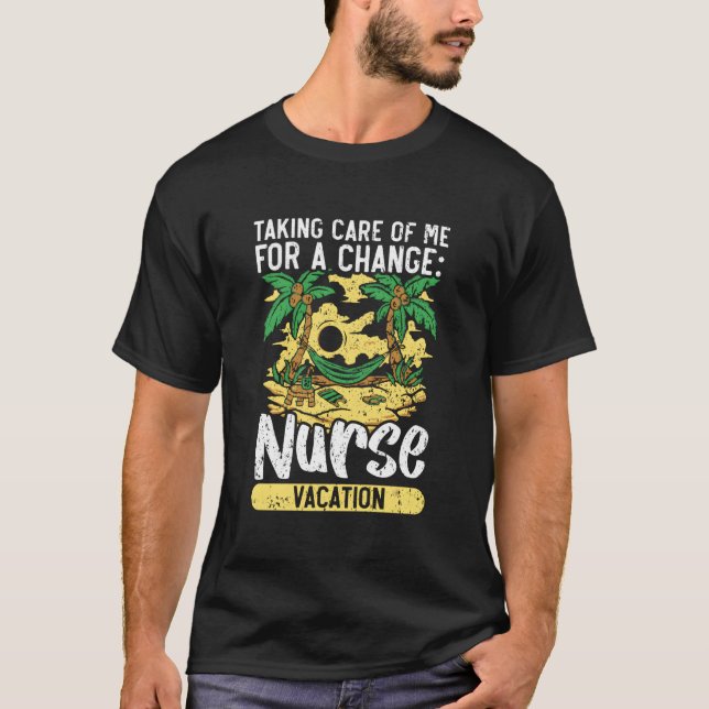 Camiseta Nurse Vacation Nursing Off Duty Medicine Summer Ge (Frente)