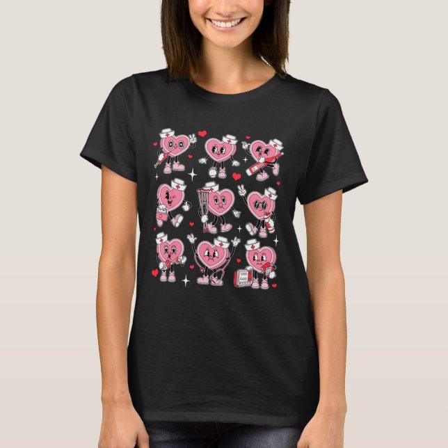 Camiseta Nurse Valentine Candy Heart Er Icu Nicu Rn Nurses  (Frente)
