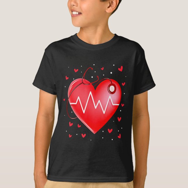 Camiseta Nurse Valentines Day Heart Stethoscope 2 _1  (Frente)