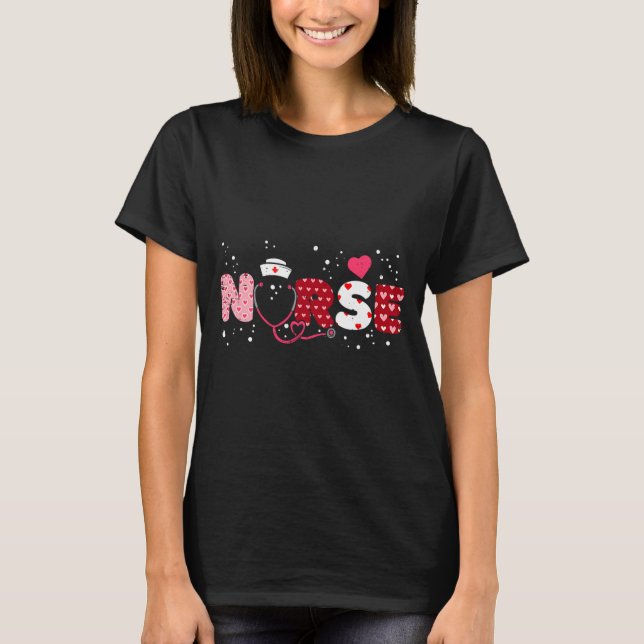 Camiseta Nurse Valentines Day Valentine Er Icu Nicu Rn Nurs (Frente)