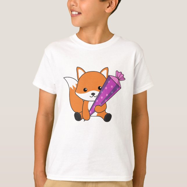 Camiseta Nursery Fox School Children Bag Sweet (Frente)