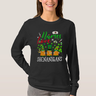 Camiseta Nurses Love Shenanigans Gnomes Nurse St Patricks D