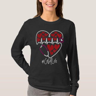 Camiseta Nursing Stethoscope Heart CNA Valentine's Day