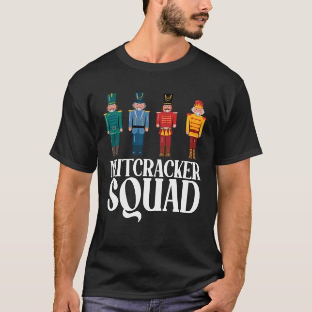 Camiseta Nutcracker de Natal da Família de Dança de balé (Frente)