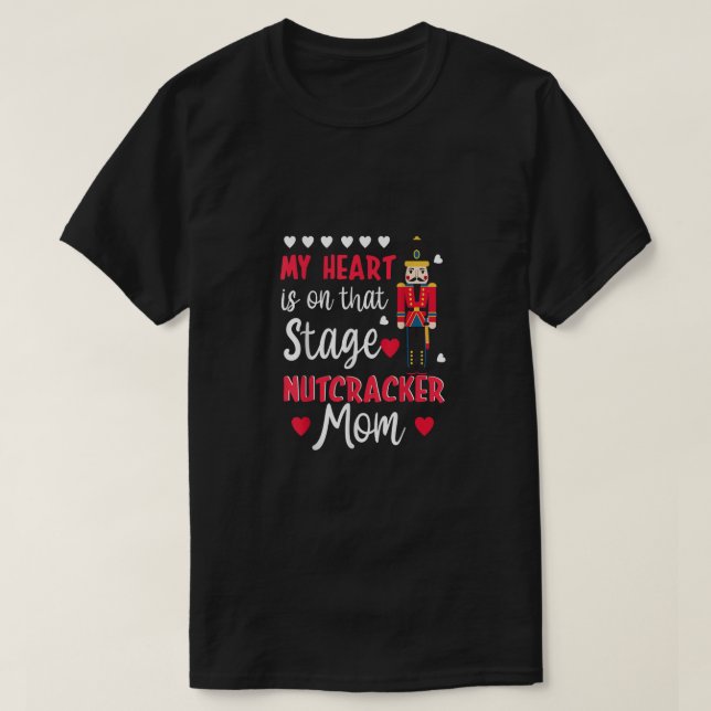 Camiseta Nutcracker Mãe - Dança De Balé De Amor Mãe Xmas Pa (Frente do Design)