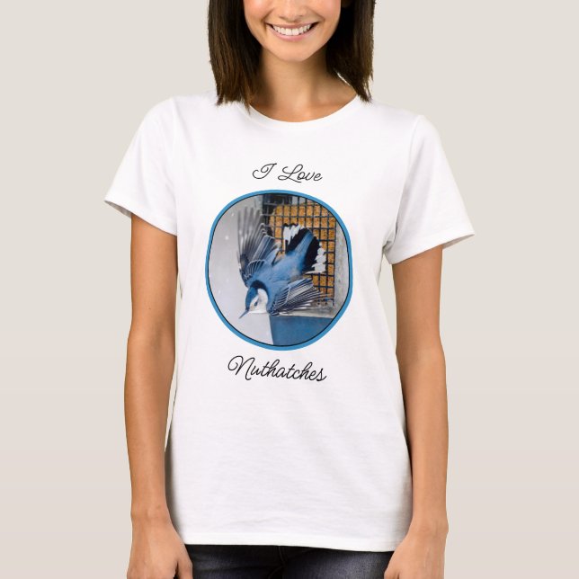 Camiseta Nuthatch Branca em Neve - Foto original (Frente)