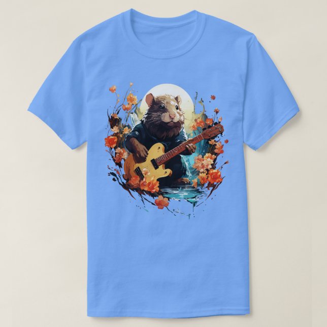 Camiseta Nutria tocando violão (Frente do Design)