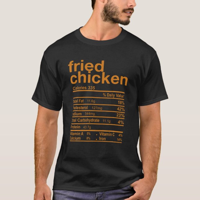 Camiseta Nutrição de frango frita Fala Engraçado Ação de Gr (Frente)
