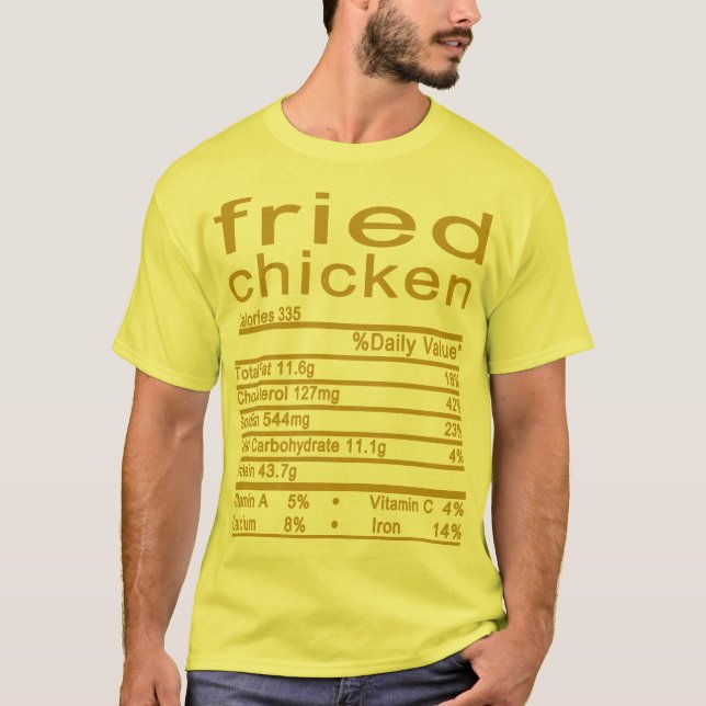 Camiseta Nutrição de frango frito Fala Engraçado Ação de Gr (Frente)