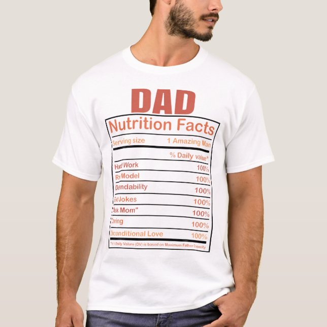 Camiseta Nutrição De pais Fatos De Pai Humorístico Citação  (Frente)