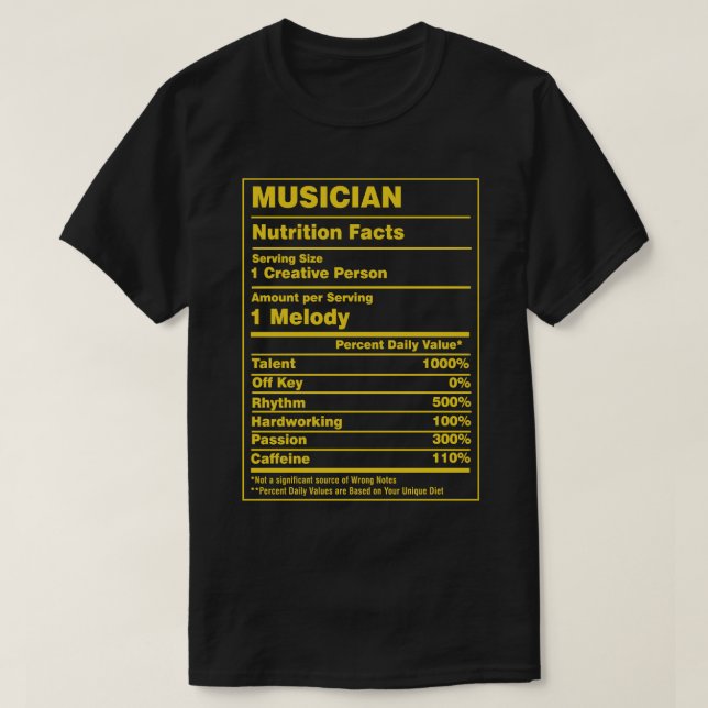 Camiseta Nutrição Fala Músico (Frente do Design)