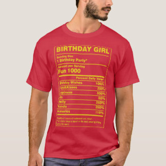 Camiseta Nutrição Fala Rapariga de Aniversário