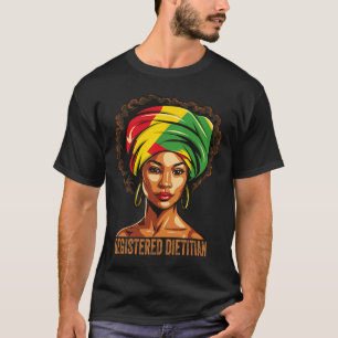 Camiseta Nutricionista Registrado Afro Afro-Americano Preto