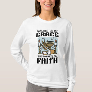 Camiseta Nutrido pela Graça, Sustentado pela Fé Design