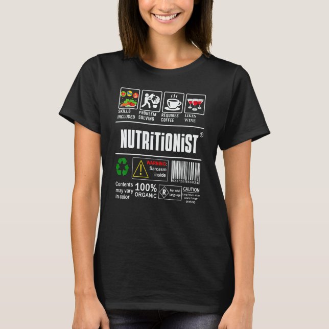 Camiseta Nutritionist Label Skills Problem Solving Coffee W (Frente)