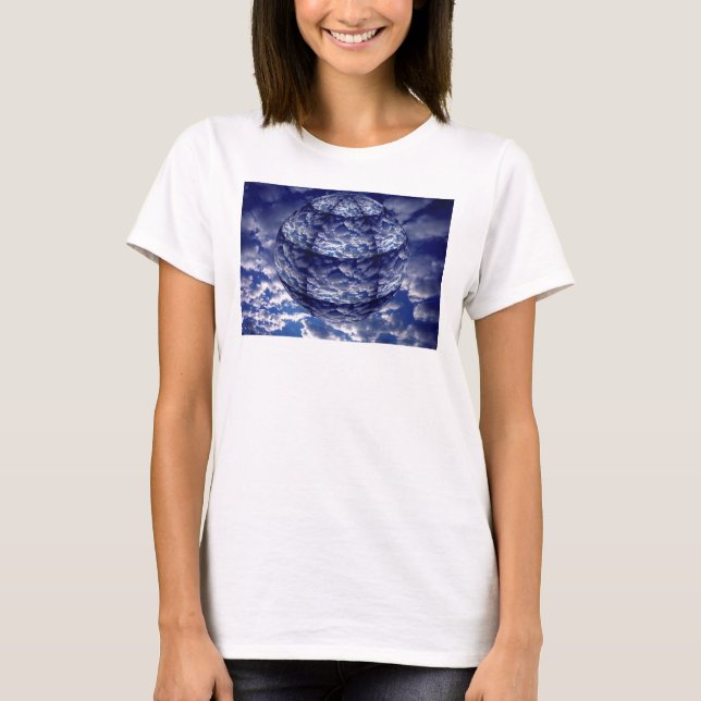Camiseta Nuvem abstrata esfera 3D (Frente)