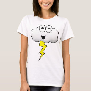 Camiseta Nuvem bonito do relâmpago dos desenhos animados