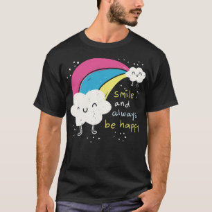Camiseta Nuvem branca e arco-íris