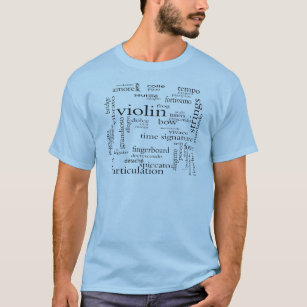 Camiseta nuvem da palavra do violino