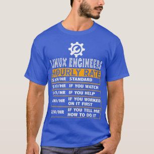 Camiseta Nuvem de Geek Uni Taxa Horária do Engenheiro Linu
