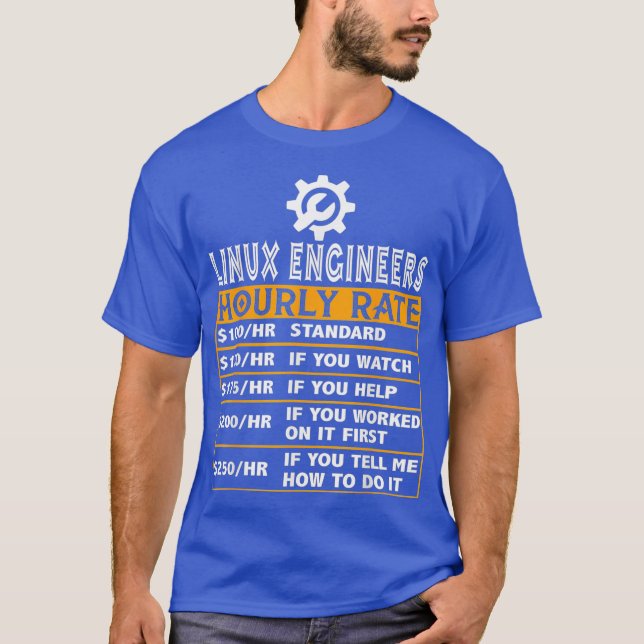 Camiseta Nuvem de Geek Uni Taxa Horária do Engenheiro Linu (Frente)