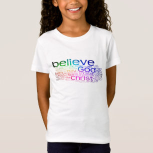 Camiseta nuvem de palavras cristã