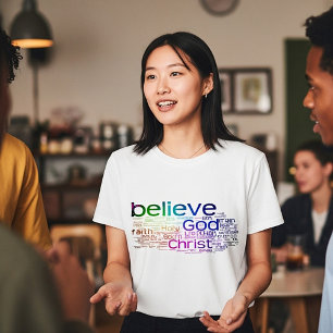 Camiseta Nuvem de palavras cristãs