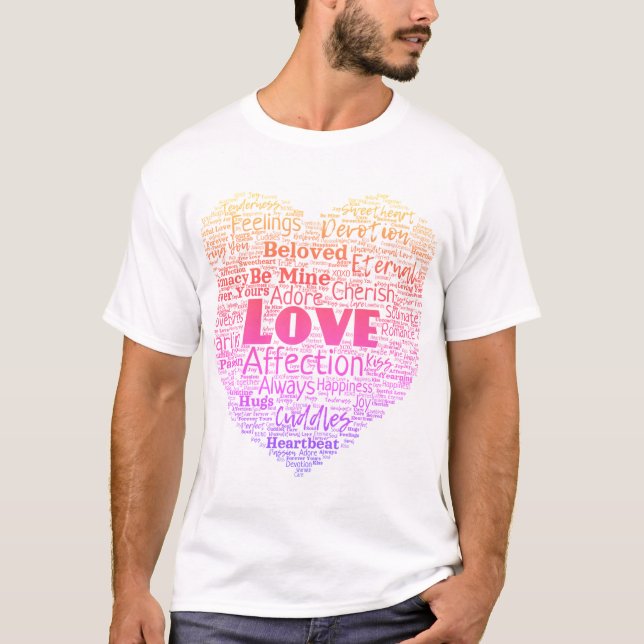 Camiseta Nuvem de Palavras de Amor (Frente)