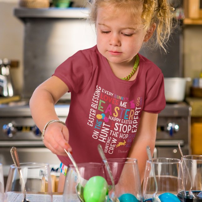 Camiseta Nuvem de Palavras de Caça de Ovos de Páscoa com No (Criador carregado)