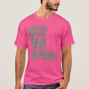 Camiseta Nuvem de Palavras de Jardinagem Jardinagem Jardine