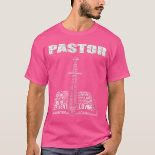 Camiseta Nuvem de Palavras de Ministro Cristão Igreja Pasto
