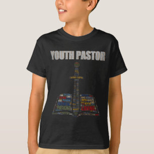 Camiseta Nuvem de Palavras de Ministro Cristão Jovem Pastor