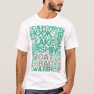Camiseta Nuvem de Palavras de Pesca
