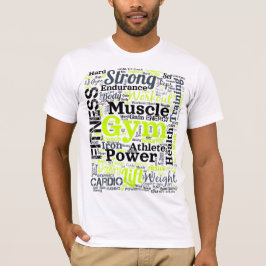 Camiseta Nuvem de Palavras de Treino de Academia Forte