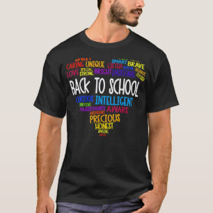 Camiseta Nuvem de Palavras de Volta às Aulas Alunos Profess