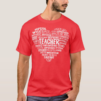 Camiseta Nuvem de Palavras do Coração do Professor
