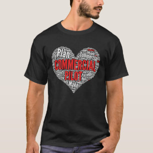 Camiseta Nuvem de Palavras em Forma de Coração do Piloto Co