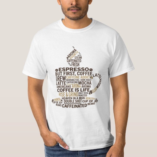 Camiseta Nuvem de xícara de aroma de espresso (Frente)