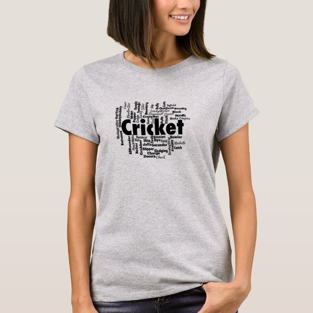 Camiseta Nuvem do Word do Cricket (Frente)