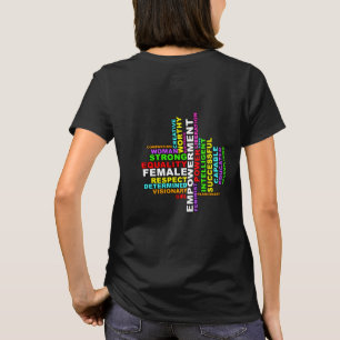 Camiseta Nuvem Forte de Palavras de Mulher