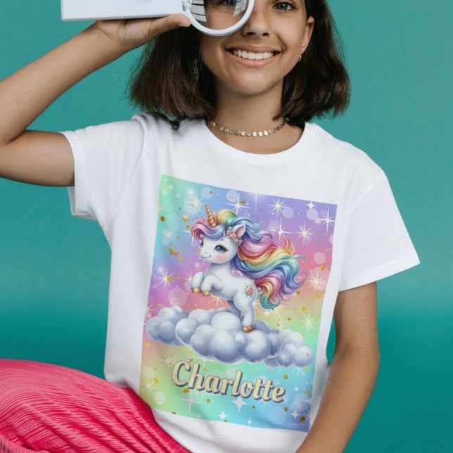 Camiseta Nuvem mágica de unicórnio Sparkle (Criador carregado)