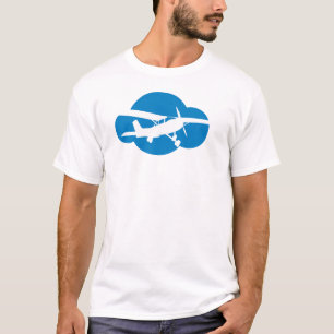 Camiseta Nuvem & plano azuis da aviação