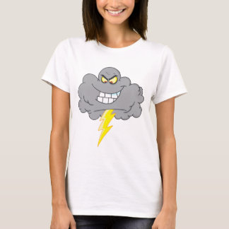 Camiseta Nuvem preta dos desenhos animados com relâmpago