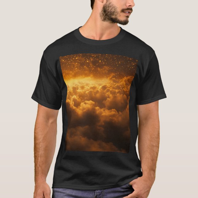 Camiseta Nuvens alaranjadas com uma bela vista maravilhosa  (Frente)